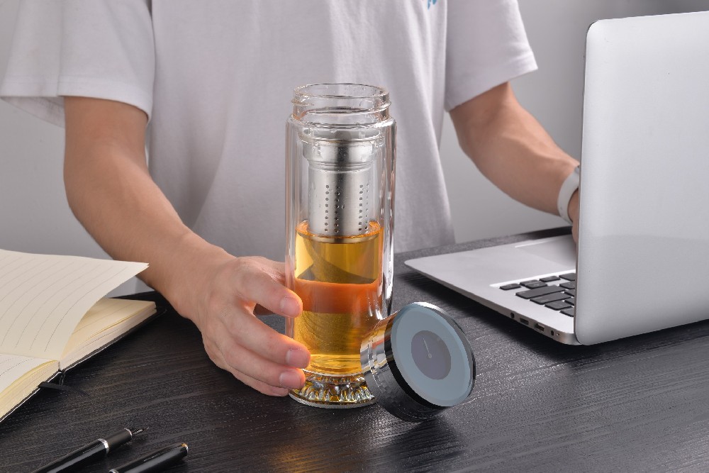 帶濾網(wǎng)玻璃水杯、泡茶專用玻璃杯、家用大容量玻璃水杯